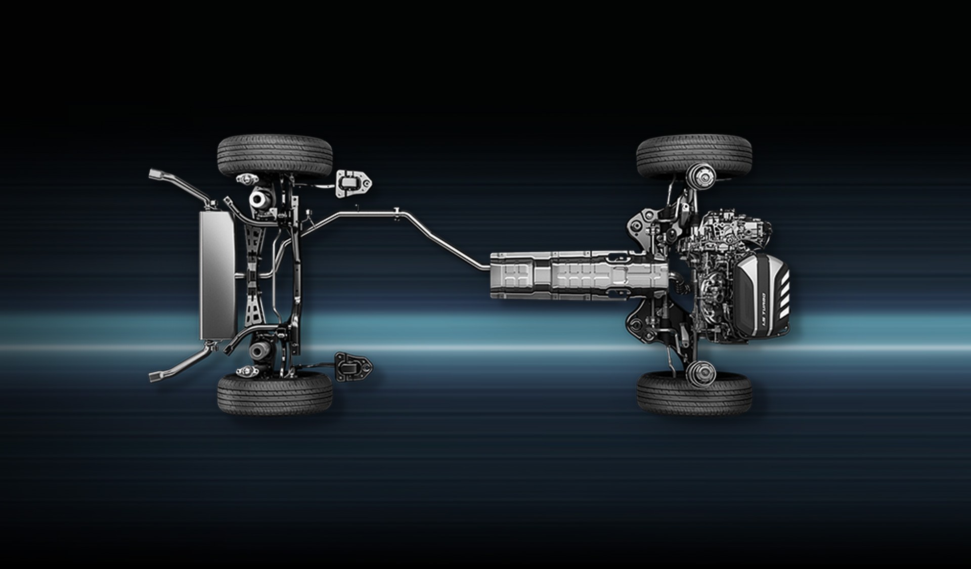 D60 chassis drivetrain top view