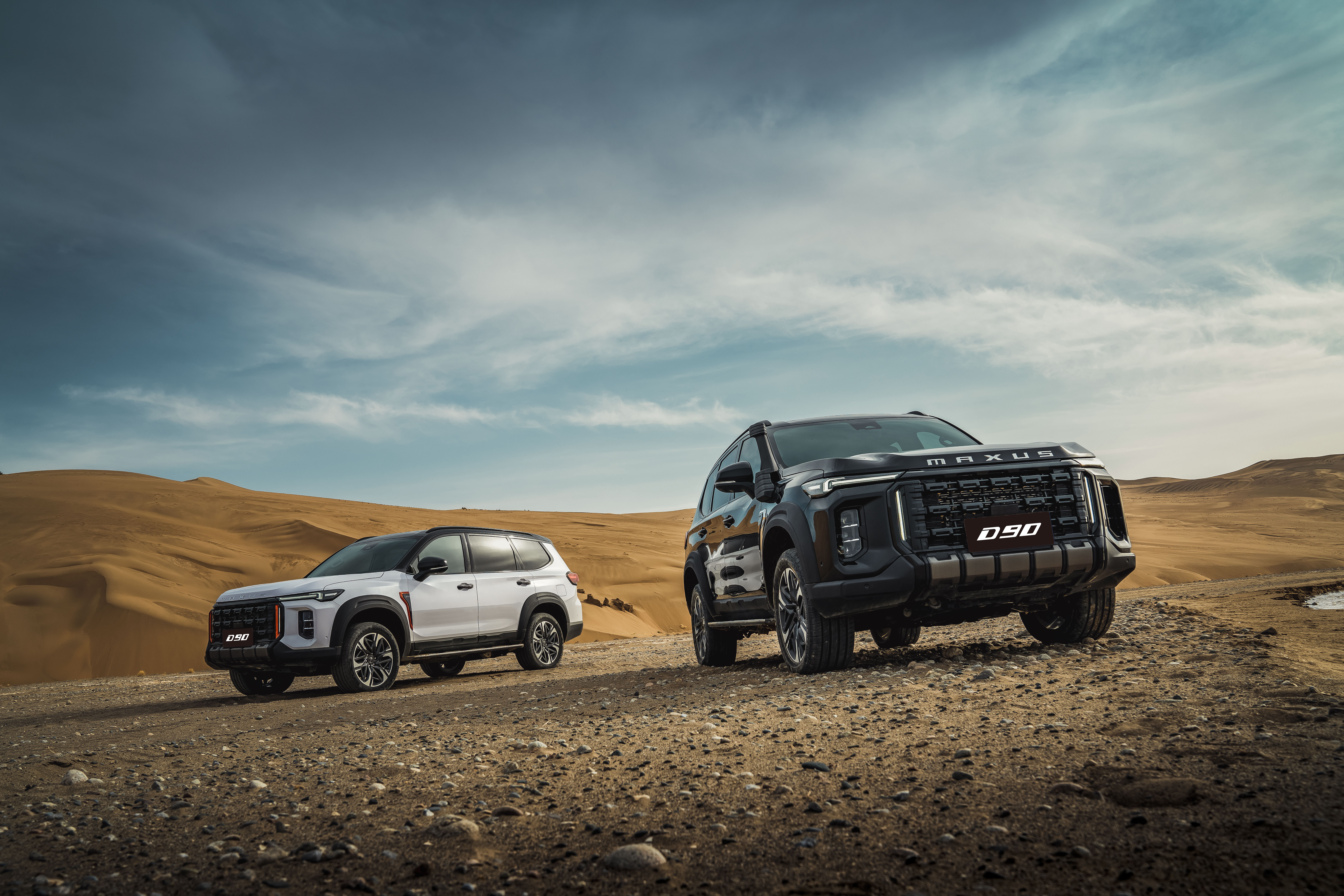 D90 two vehicles desert landscape