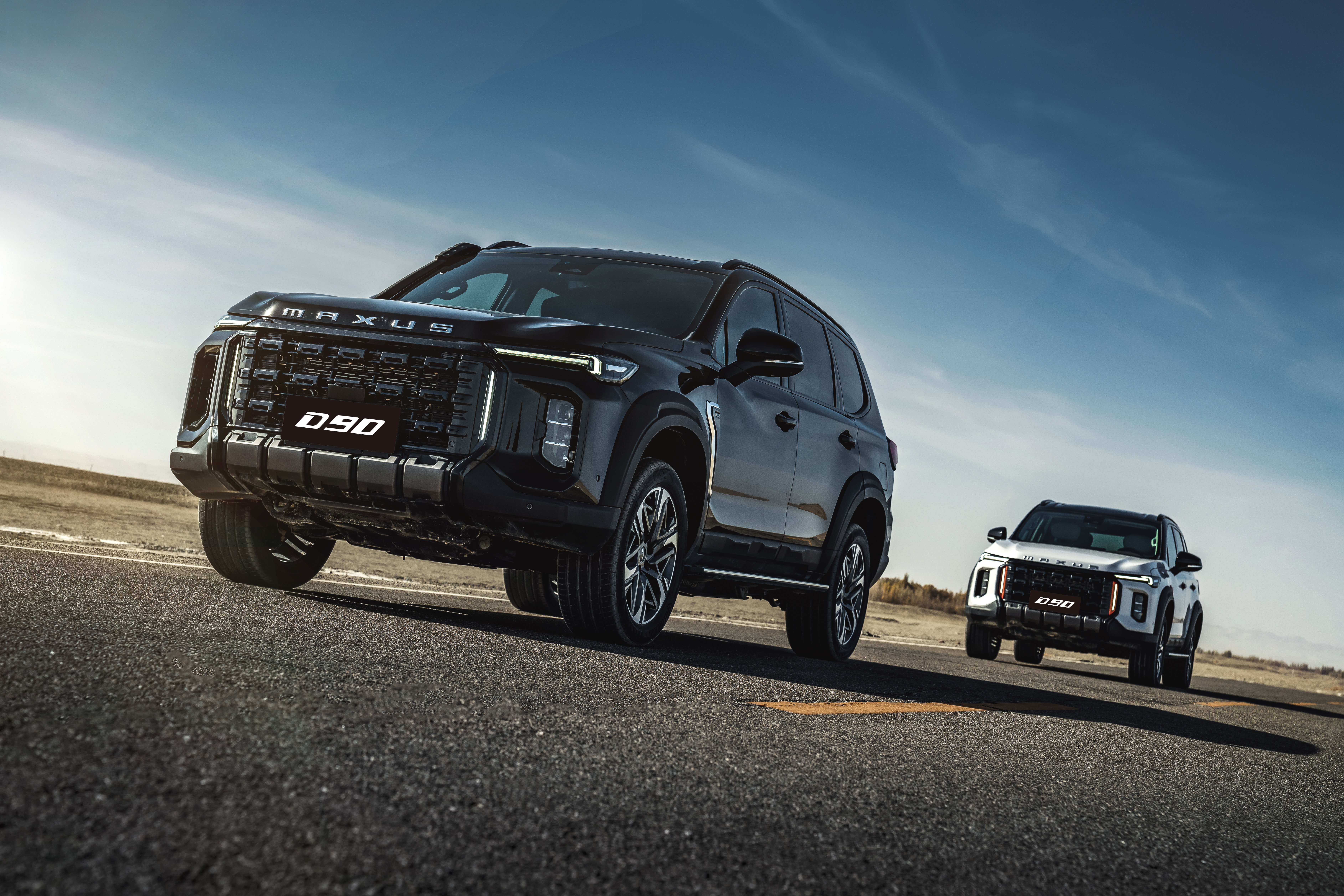 D90 front three-quarter black low angle