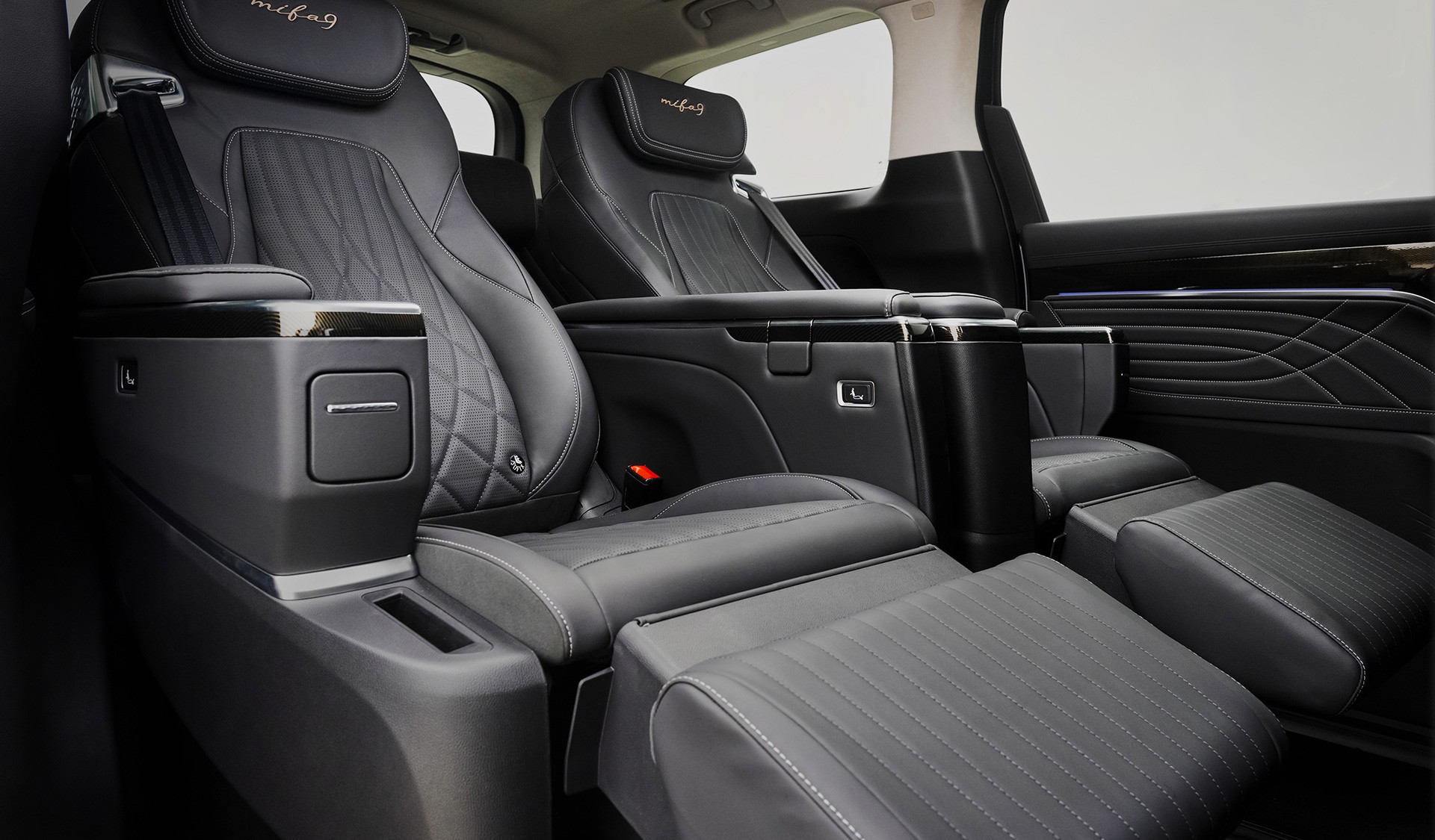 MIFA 9 rear captain seats black leather