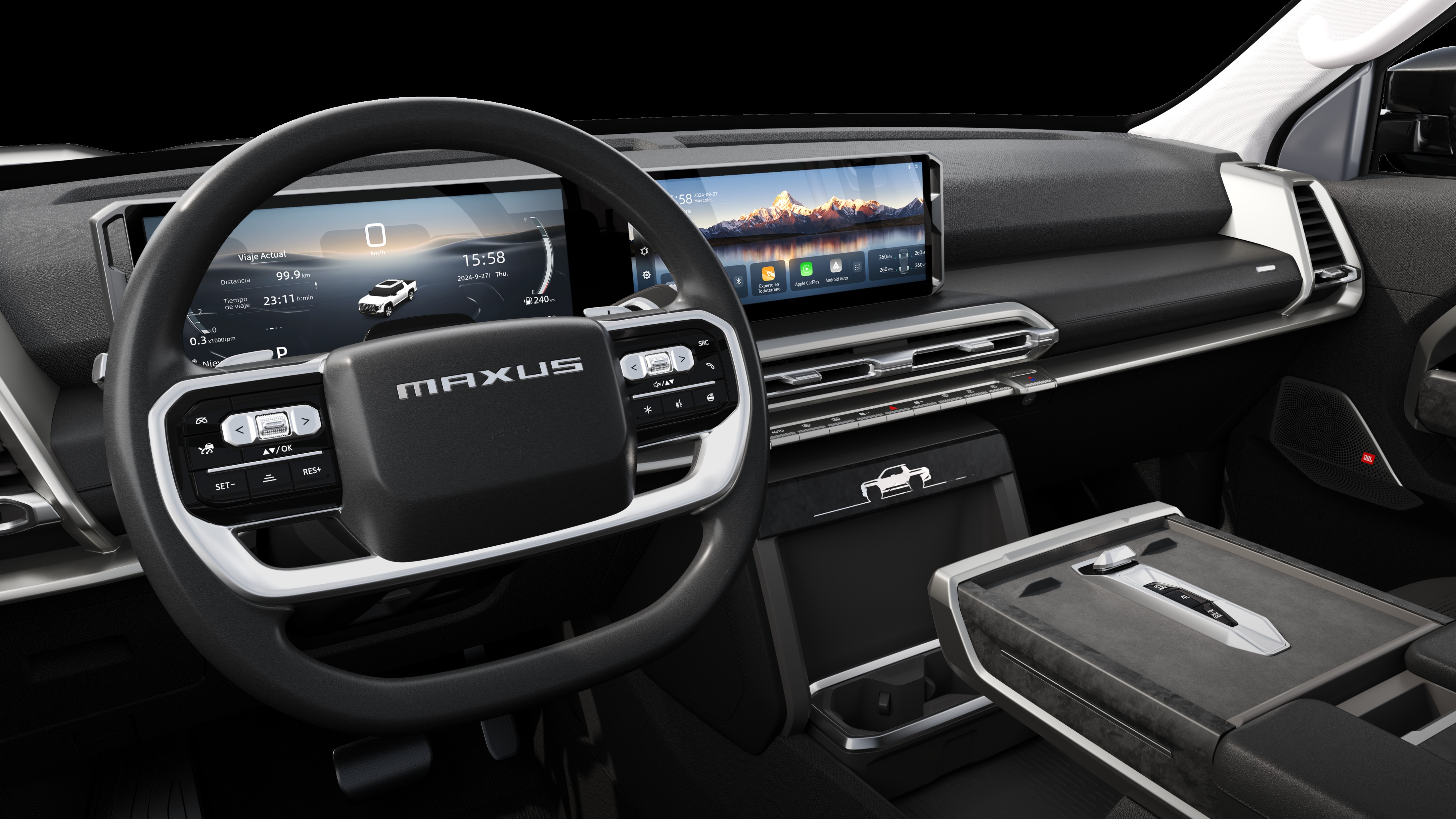 Terron 9 steering wheel and screens